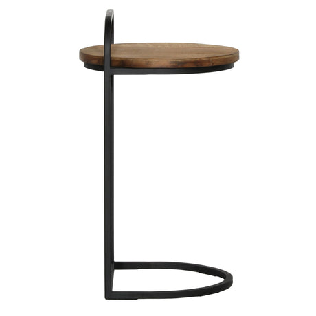 Leigh Laptop Natural/Black Side Table - Ornate Home