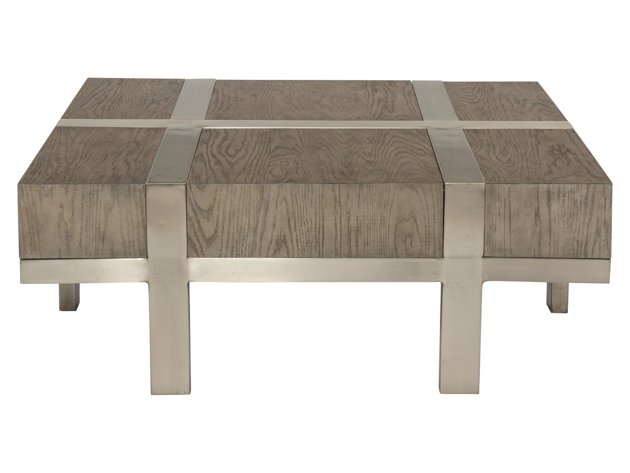 Leigh Tarnished Nickel/Rustic Grey Cocktail Table - Ornate Home