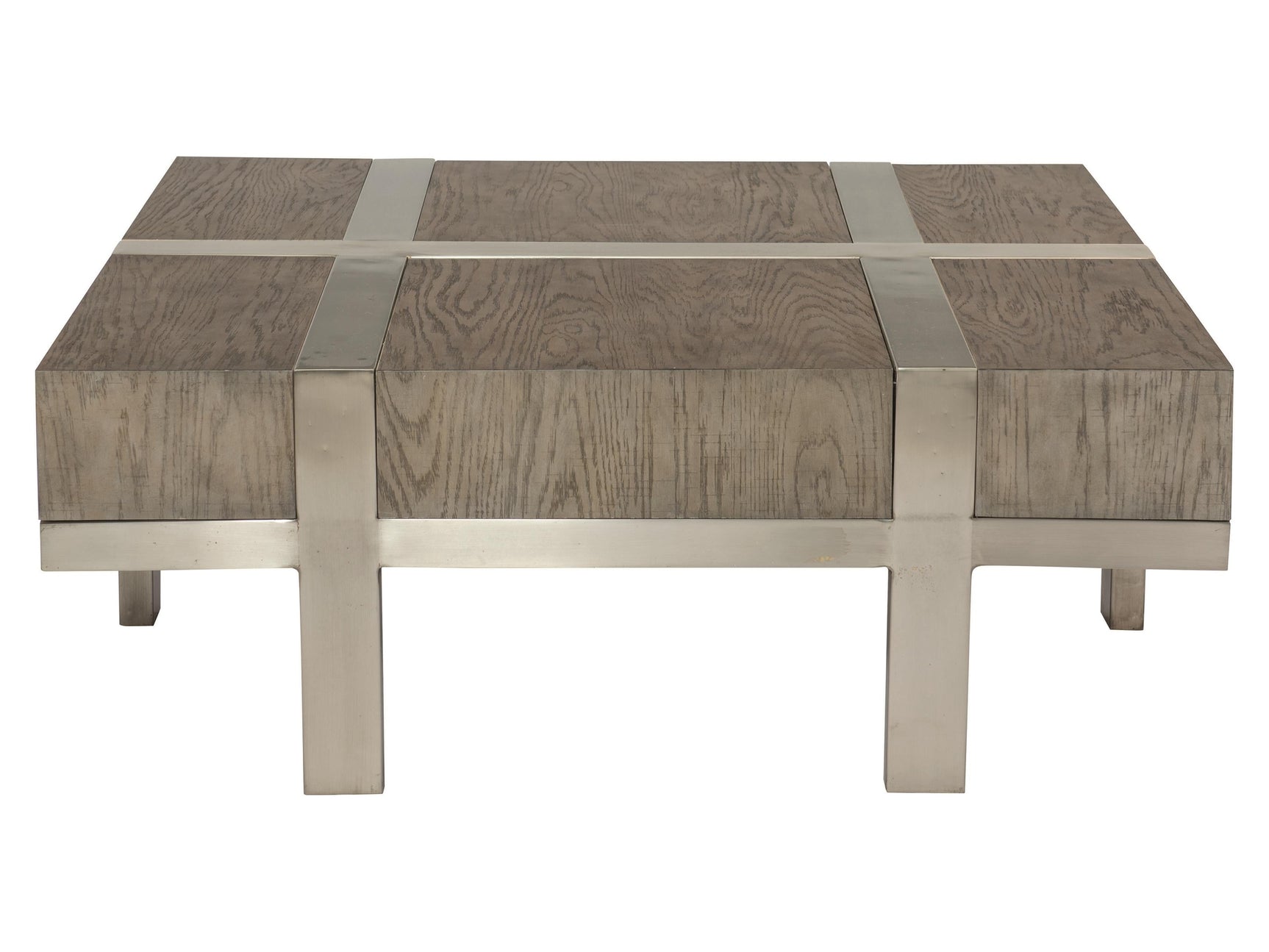 Leigh Tarnished Nickel/Rustic Grey Cocktail Table - Ornate Home