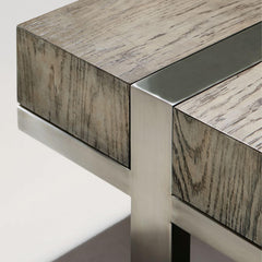 Leigh Tarnished Nickel/Rustic Grey Cocktail Table - Ornate Home