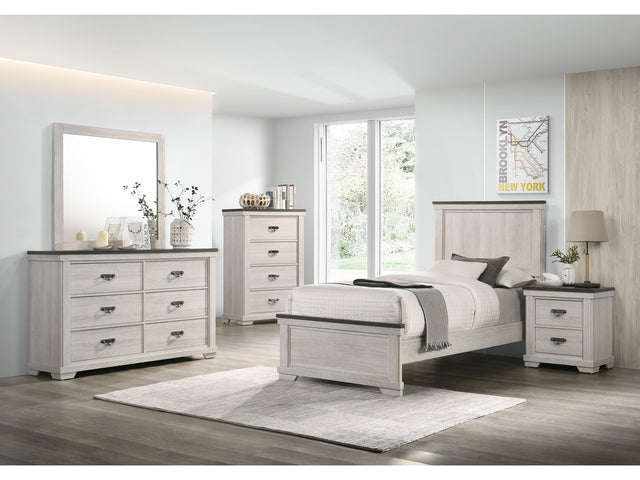Leighton Cream/Brown Panel Youth Bedroom Set - Ornate Home
