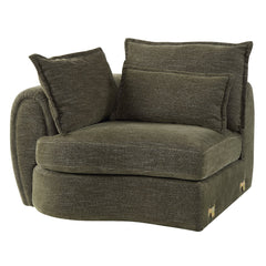 Leighton Green Modular - Left Facing Arm Chair W/3 Pillows - Ornate Home