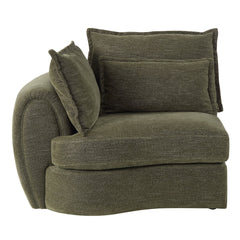 Leighton Green Modular - Left Facing Arm Chair W/3 Pillows - Ornate Home