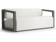 Leilani Weathered Teak/White/Cream Outdoor Sofa - Ornate Home