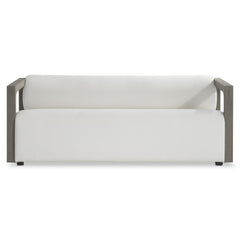 Leilani Weathered Teak/White/Cream Outdoor Sofa - Ornate Home