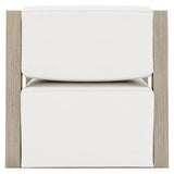 Leilani White/Cream/Sea Oat Outdoor Swivel Chair - Ornate Home