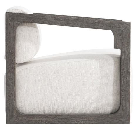 Leilani White/Cream/Smoked Truffle Outdoor Swivel Chair - Ornate Home