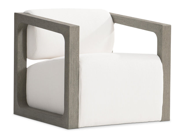 Leilani White/Cream/Weathered Teak Outdoor Swivel Chair - Ornate Home