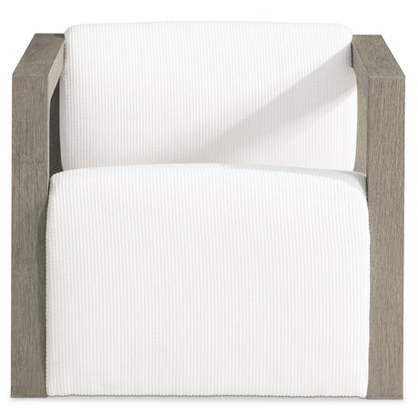 Leilani White/Cream/Weathered Teak Outdoor Swivel Chair - Ornate Home