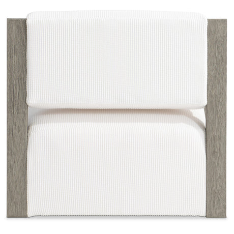 Leilani White/Cream/Weathered Teak Outdoor Swivel Chair - Ornate Home