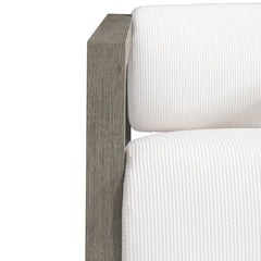 Leilani White/Cream/Weathered Teak Outdoor Swivel Chair - Ornate Home