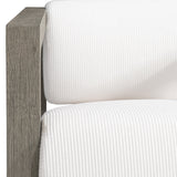 Leilani White/Cream/Weathered Teak Outdoor Swivel Chair - Ornate Home