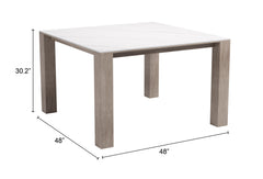 Leilani White Outdoor Square Dining Table (48") - Ornate Home