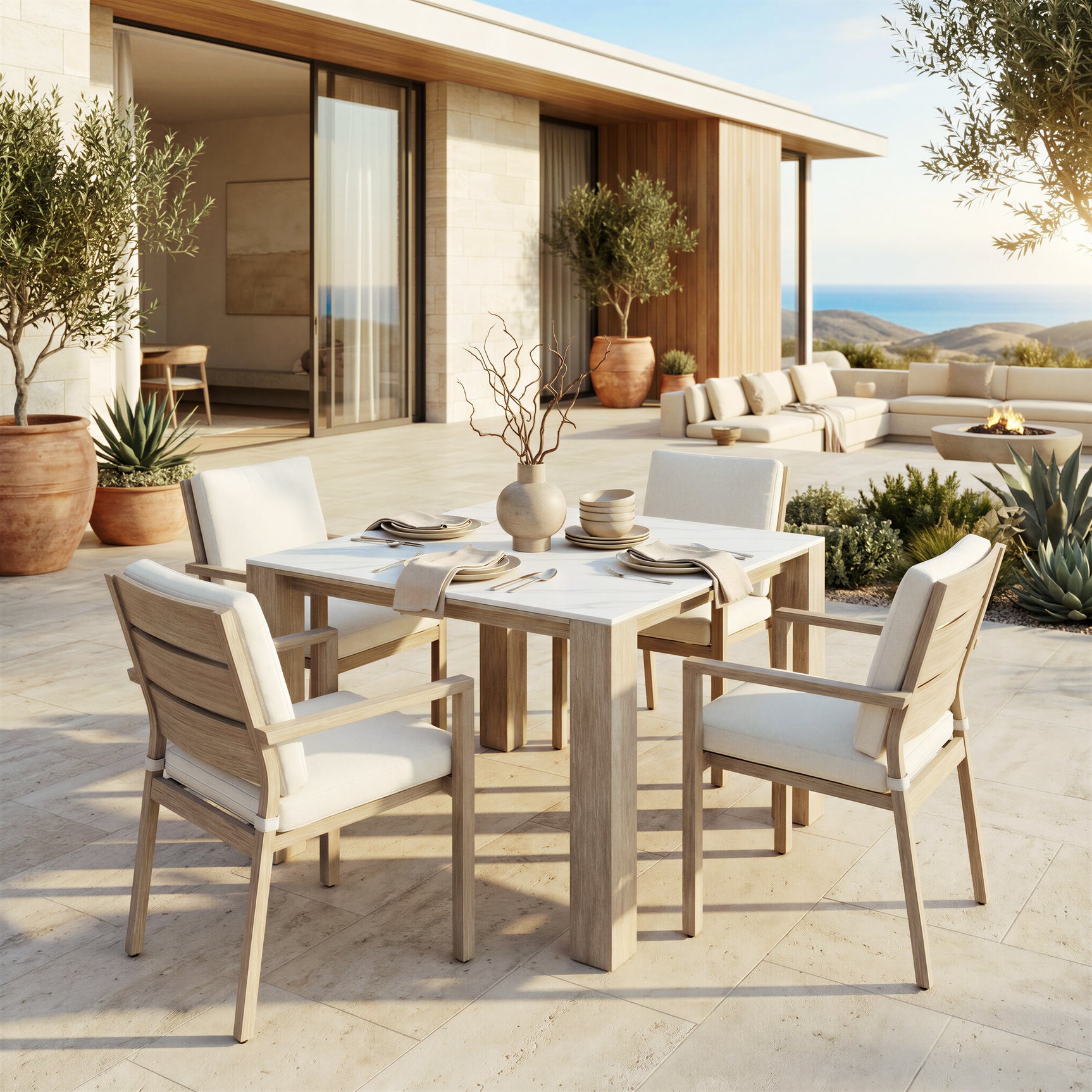 Leilani White Square Dining Table (42")