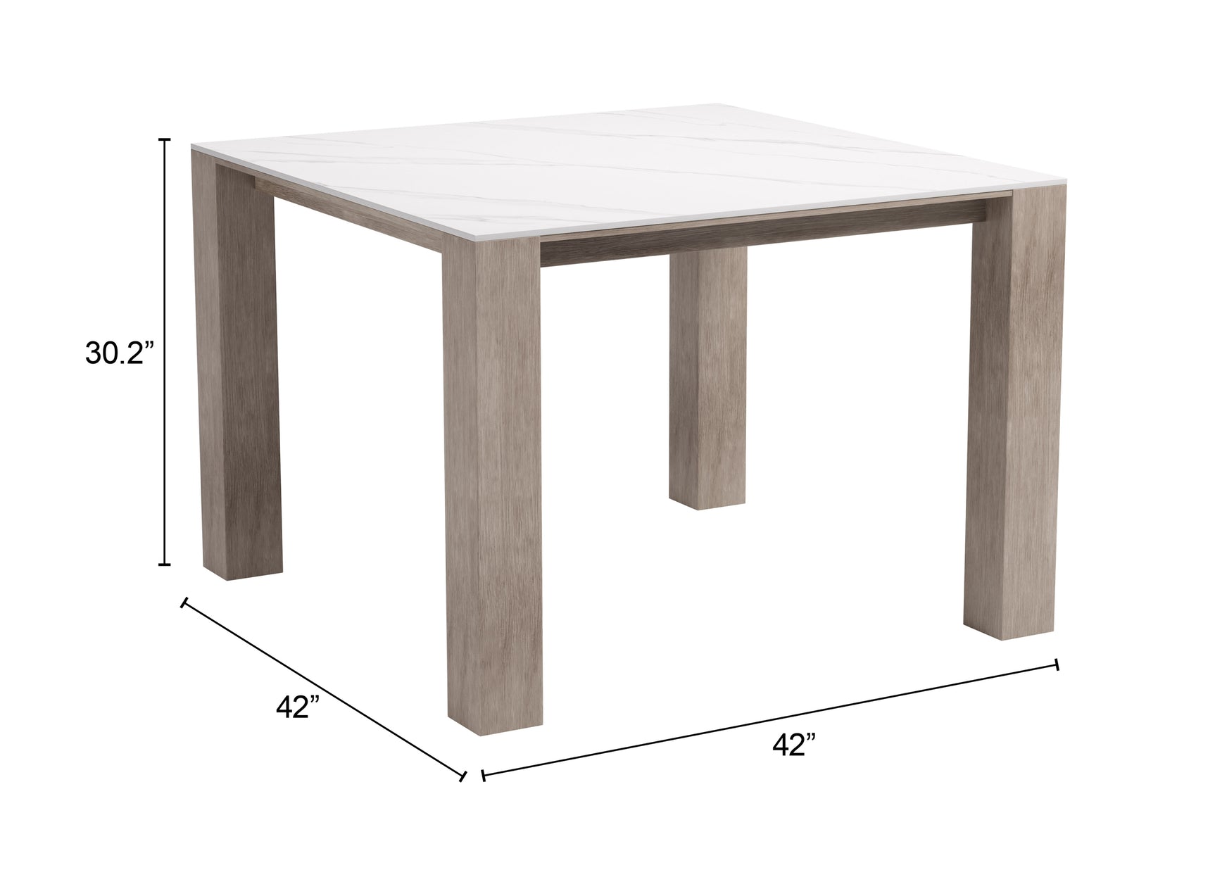 Leilani White Square Dining Table (42")