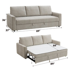 Leira Beige Sofa W/Sleeper - Ornate Home
