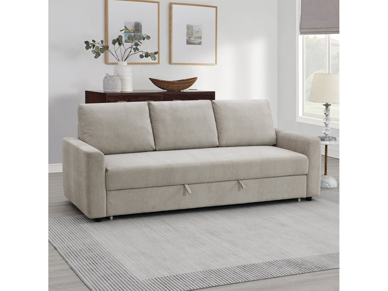 Leira Beige Sofa W/Sleeper - Ornate Home