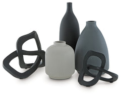 Leithick Black/Tan/Gray Accessory Set (Set of 5) - Ornate Home