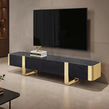 Leknes Gold/Black TV Stand - Ornate Home