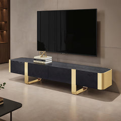 Leknes Gold/Black TV Stand - Ornate Home