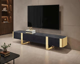 Leknes Gold/Black TV Stand - Ornate Home