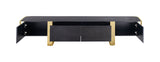 Leknes Gold/Black TV Stand - Ornate Home