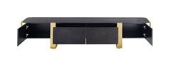 Leknes Gold/Black TV Stand - Ornate Home