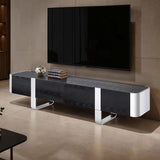 Leknes Silver/Black TV Stand - Ornate Home