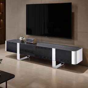 Leknes Silver/Black TV Stand - Ornate Home