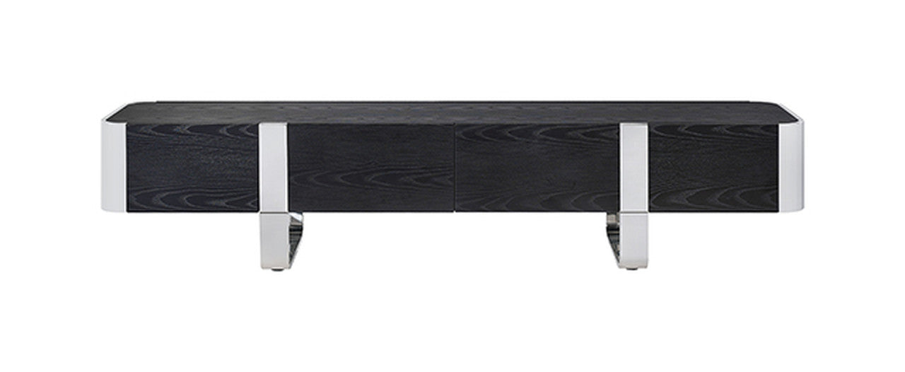 Leknes Silver/Black TV Stand - Ornate Home