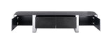 Leknes Silver/Black TV Stand - Ornate Home