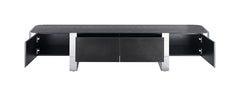 Leknes Silver/Black TV Stand - Ornate Home