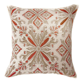 Lela Orange/Beige 21x21 Pillow (Set of 2) - Ornate Home