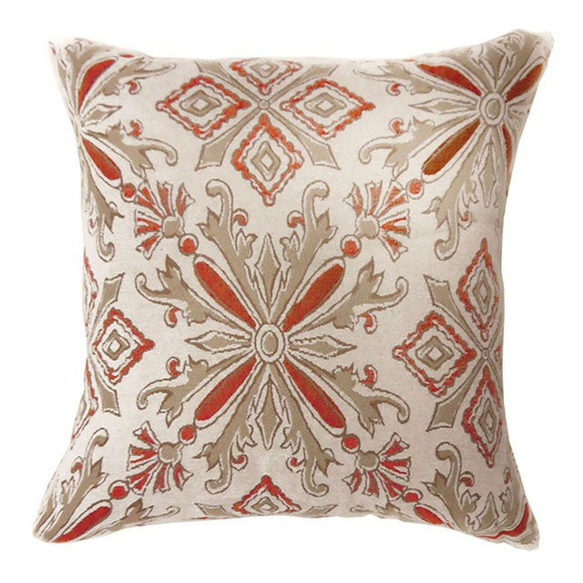Lela Orange/Beige 21x21 Pillow (Set of 2) - Ornate Home