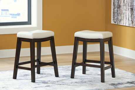 Lemante Ivory/Brown Counter Height Bar Stool (Set of 2) - Ornate Home