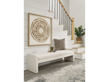 Lembertson Ecru Accent Bench - Ornate Home