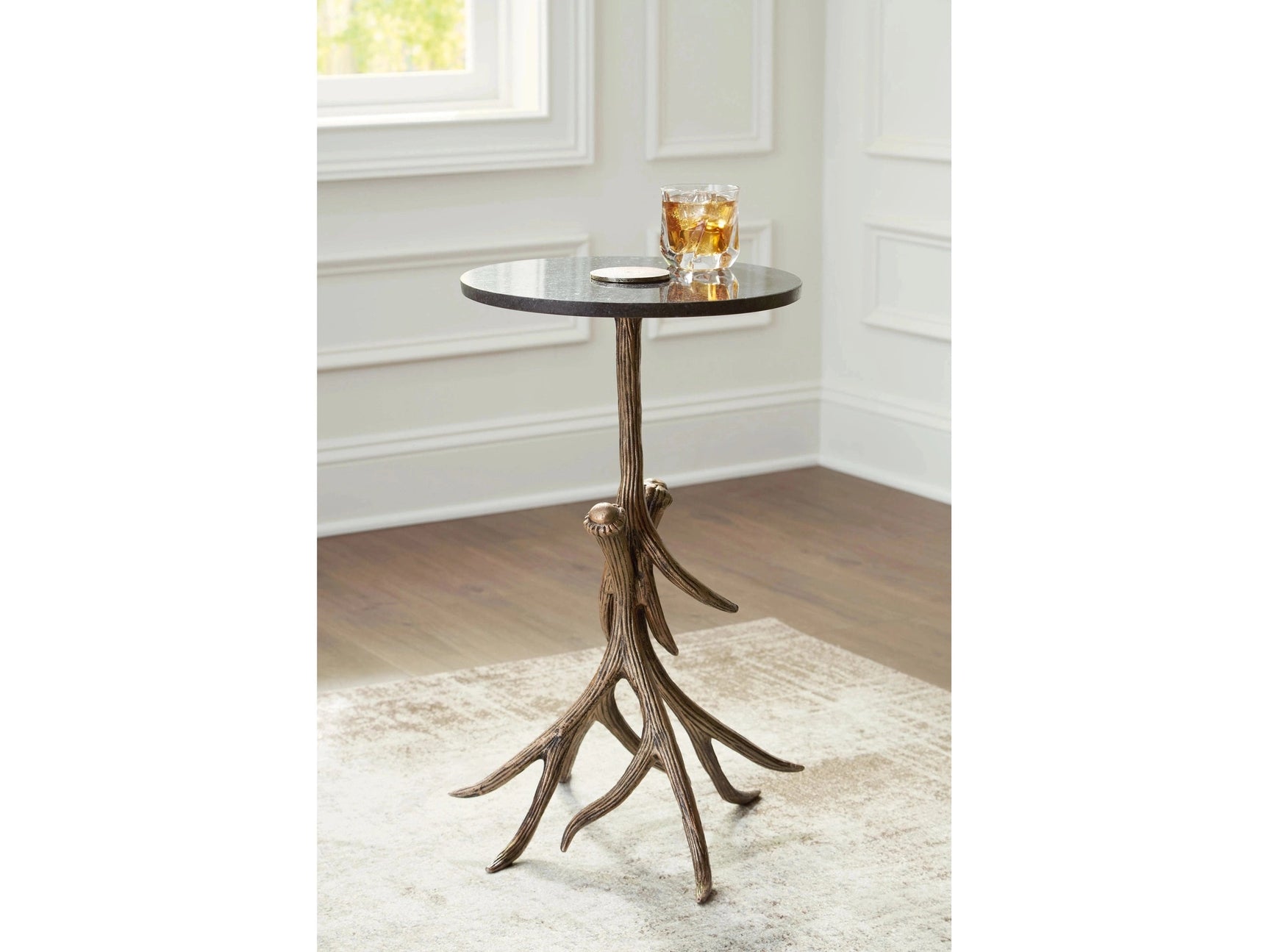 Lemkins Antiqued Gold Accent Table - Ornate Home