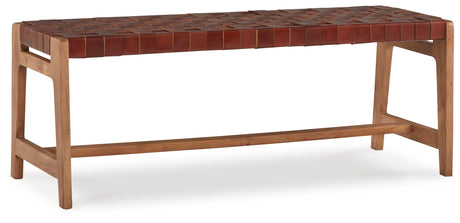 Lemmund Natural/Brown Accent Bench - Ornate Home
