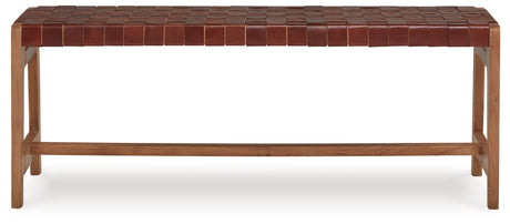 Lemmund Natural/Brown Accent Bench - Ornate Home