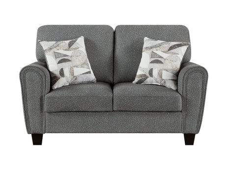 Lemond Charcoal Gray Loveseat - Ornate Home