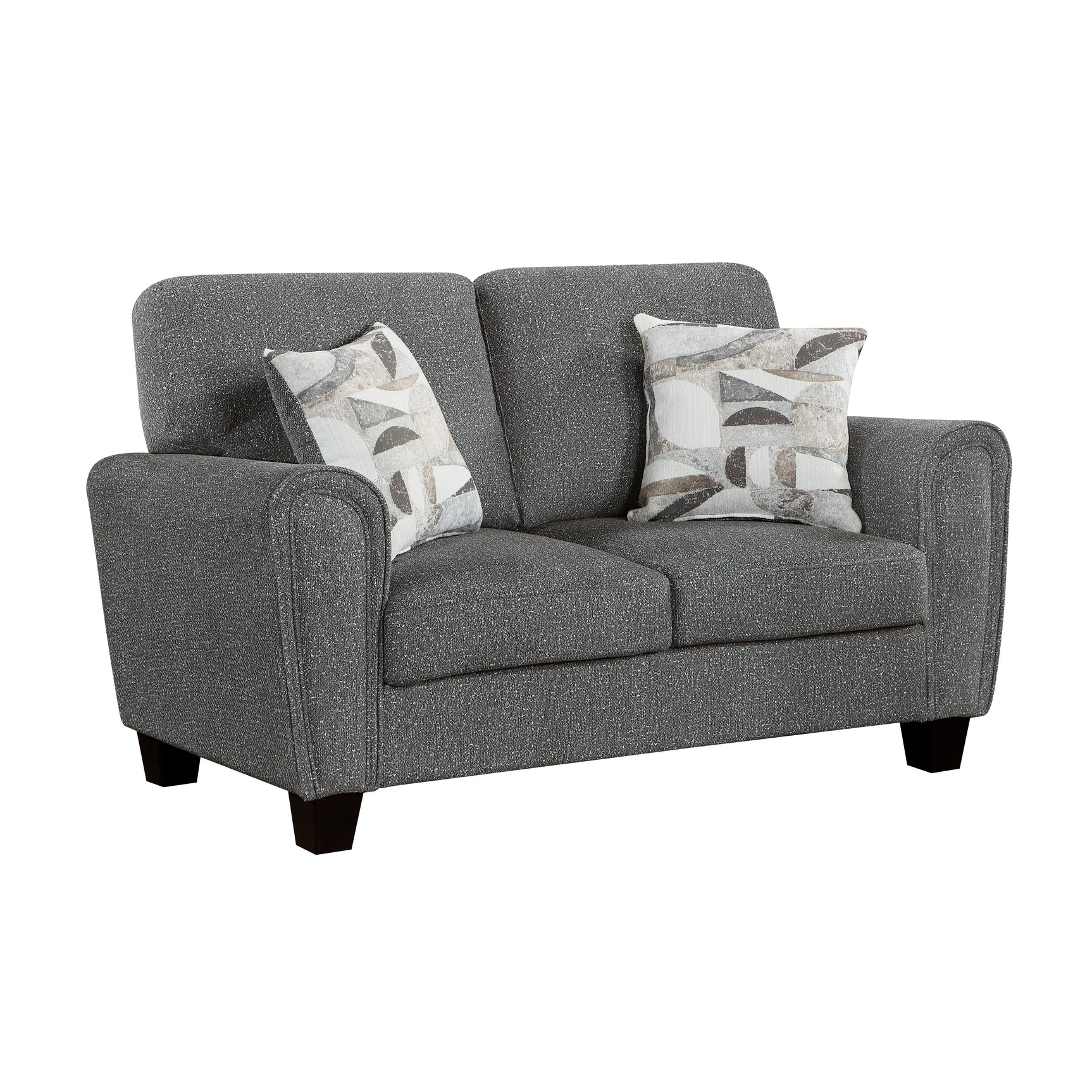 Lemond Charcoal Gray Loveseat - Ornate Home