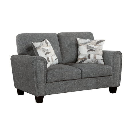 Lemond Charcoal Gray Loveseat - Ornate Home