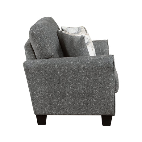 Lemond Charcoal Gray Loveseat - Ornate Home