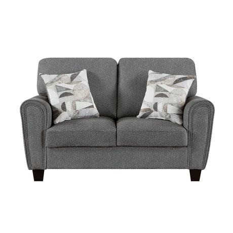 Lemond Charcoal Gray Sofa and Loveseat - Ornate Home