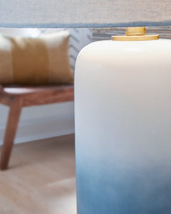 Lemrich White/Teal Table Lamp - Ornate Home
