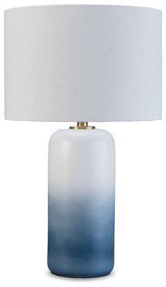 Lemrich White/Teal Table Lamp - Ornate Home