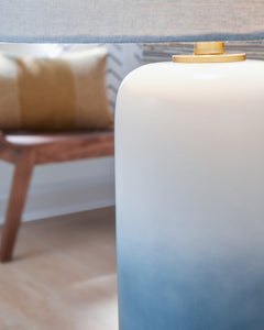 Lemrich White/Teal Table Lamp (Set of 2) - Ornate Home