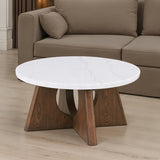 Lemvig White/Brown Oak Coffee Table - Ornate Home
