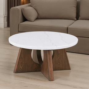 Lemvig White/Brown Oak Coffee Table - Ornate Home