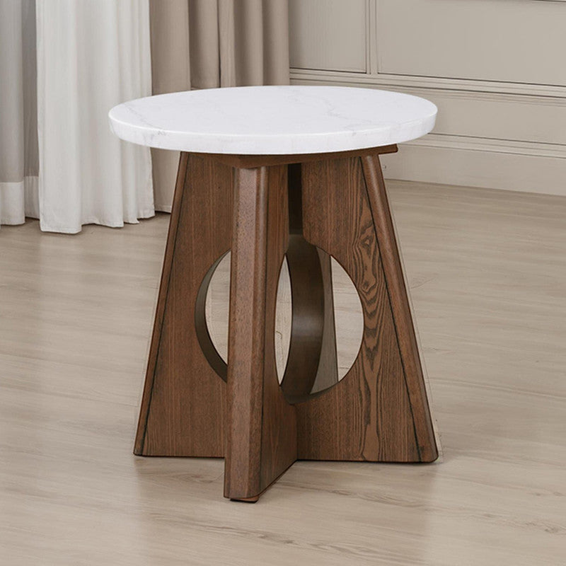 Lemvig White/Brown Oak End Table